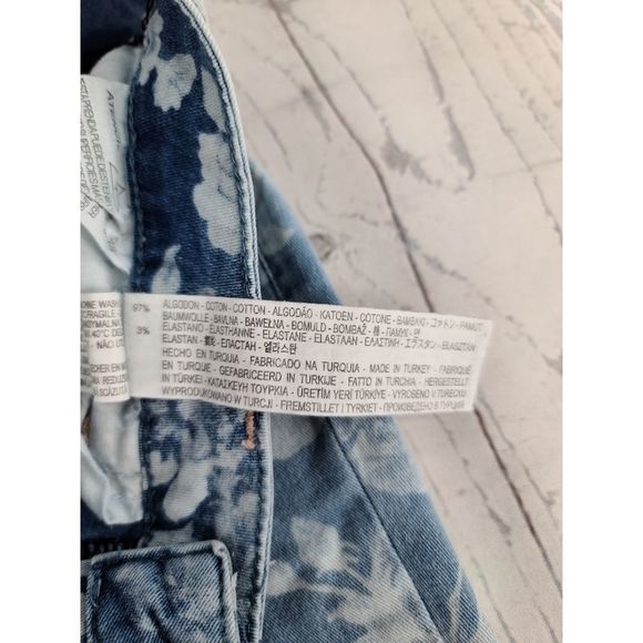 Zara Trafaluc Skinny Jeans Blue Floral Light Wash - Picture 6 of 10